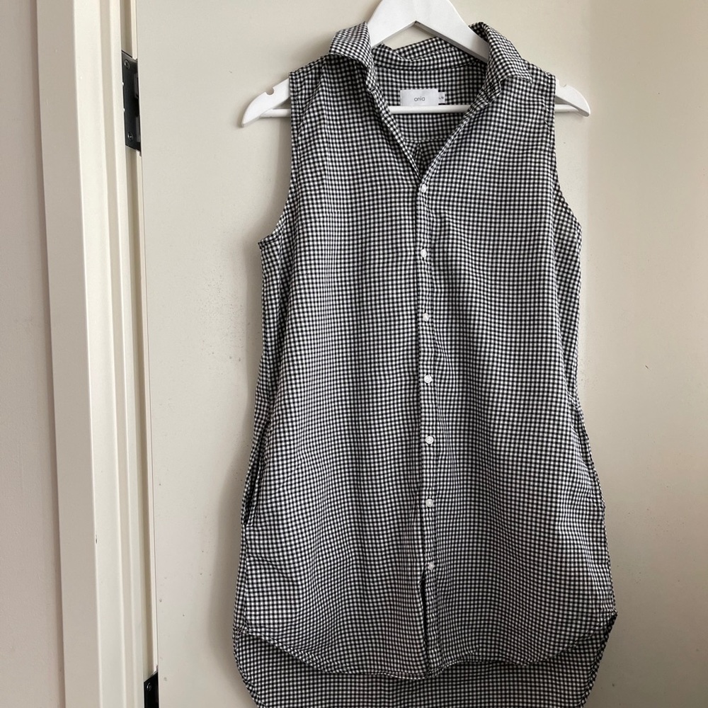Onia Gingham Button Down Cover Up - image 4